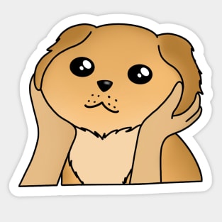 Kawaii Golden Retriever Dog, Funny Dog Lover Sticker